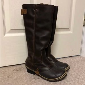Brown Sorel riding boots